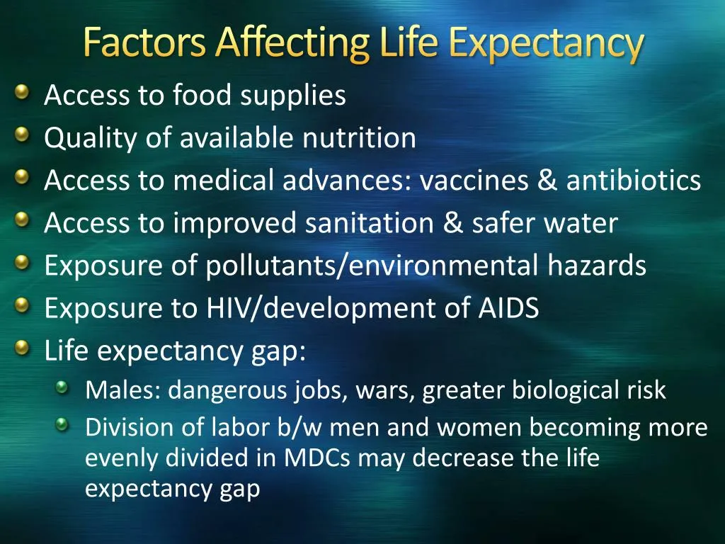 The Factors Affecting Life Expectancy in America The Factors Affecting Life Expectancy in America