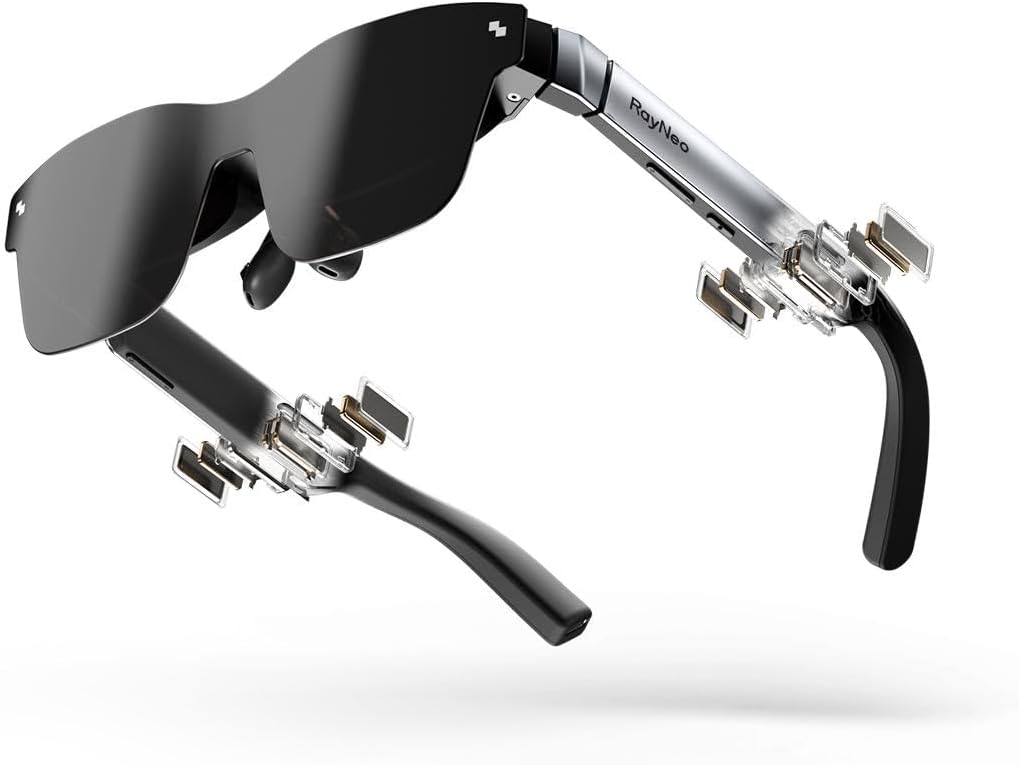 RayNeo Air 2s AR/XR Glasses – 4 Speakers, 201″ 120Hz 5000 Nits FHD OLED Display, AR XR Video Gaming Glasses, Smart Glasses for iPhone 16,15/Android/MAC/Switch/PS5/SteamDeck, Gift Ideas – 2024 New