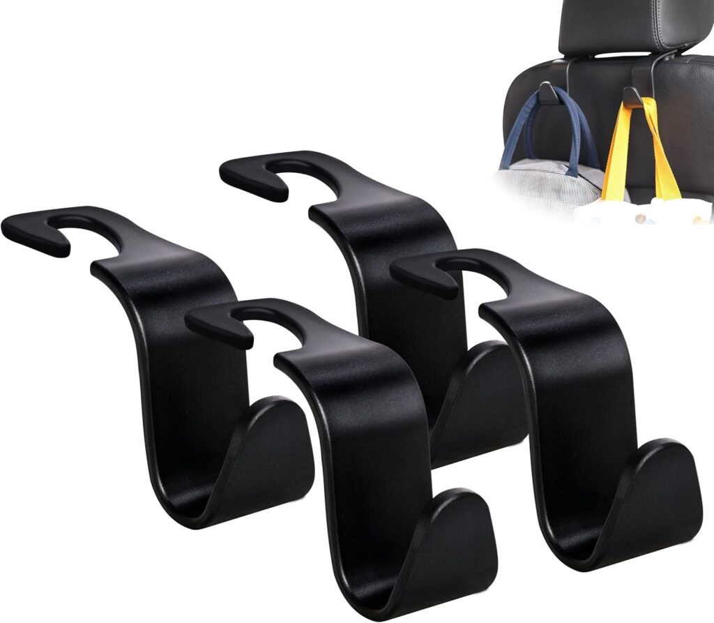 Amooca Car Seat Headrest Hook 4 Pack Hanger Storage Organizer Universal for Handbag Purse Coat fit Universal Vehicle Car Black S Type Amooca Car Seat Headrest Hook 4 Pack Hanger Storage Organizer Universal for Handbag Purse Coat fit Universal Vehicle Car Black S Type