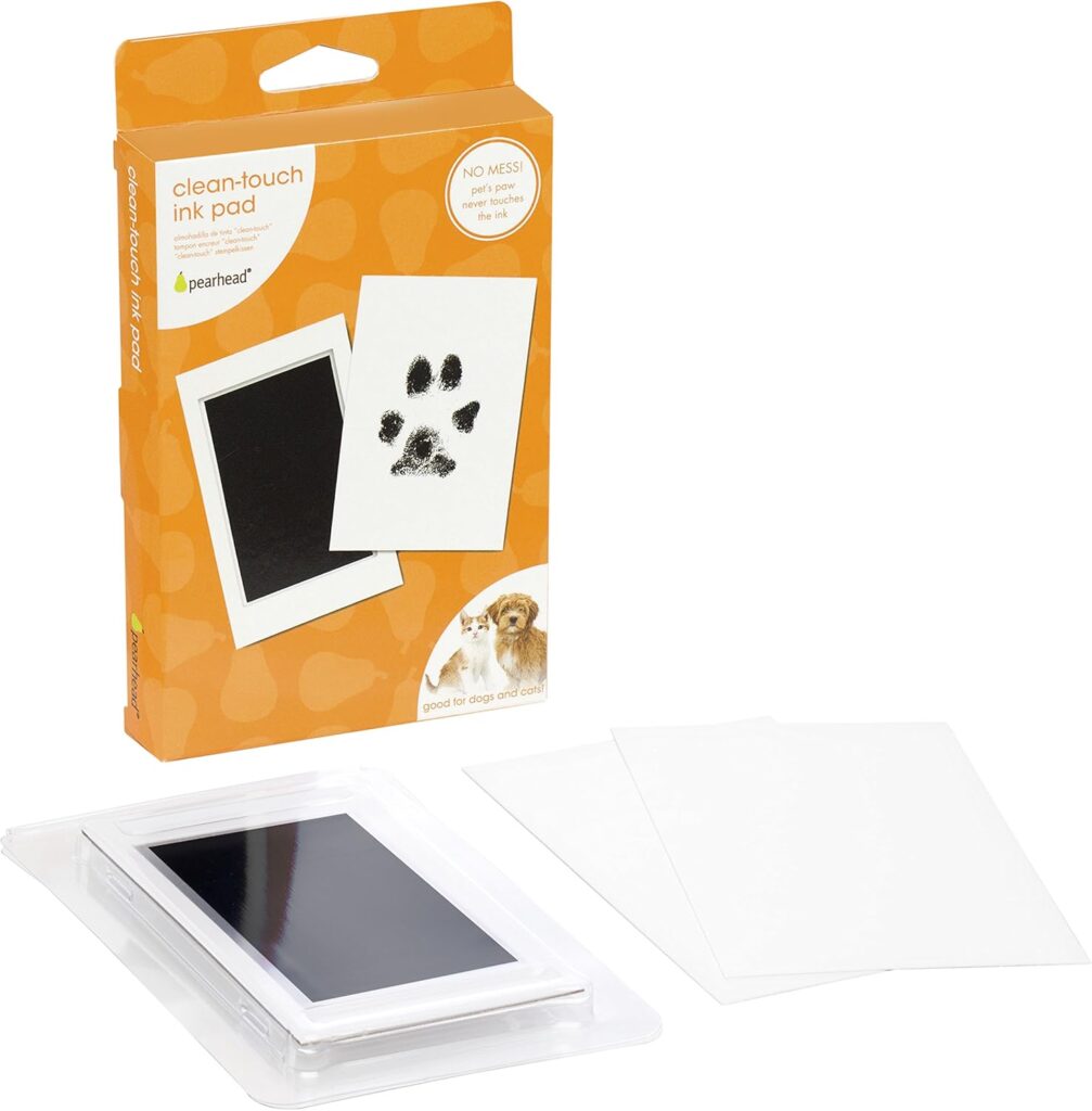 Pearhead Paw Print Clean Touch Ink Pad Kit for Dogs and Cats, Pet Owner Keepsake, DIY Inkless Paw and Nose Print Impression Set, Small/Medium Pearhead Paw Print Clean Touch Ink Pad Kit for Dogs and Cats, Pet Owner Keepsake, DIY Inkless Paw and Nose Print Impression Set, Small/Medium