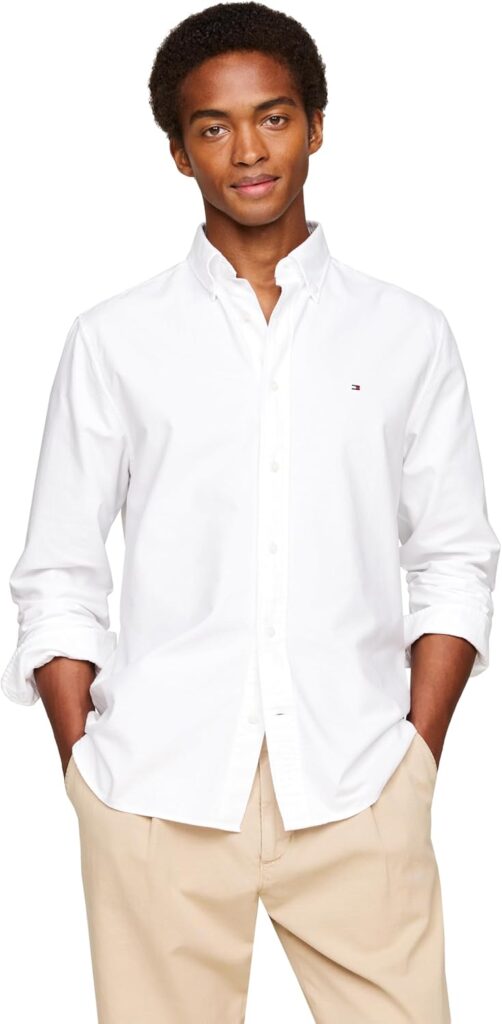 Tommy Hilfiger Long Sleeve Oxford Regular Fit, Men’s Button Down Shirts, Also Available in Big and Tall