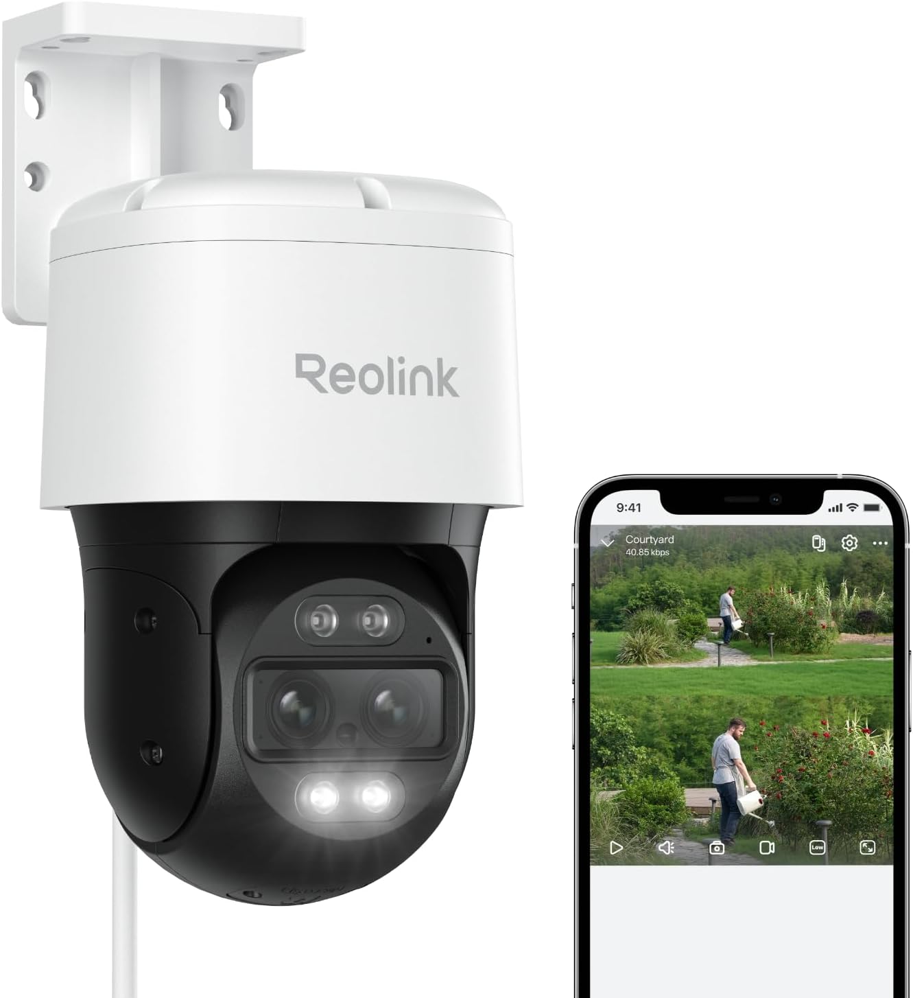 REOLINK PTZ Security Camera System 4K, IP PoE 360 Camera with Dual-Lens, Auto 6X Hybrid Zoomed Tracking, 355 Pan & 90 Tilt, Outdoor Surveillance, AI Detection, TrackMix PoE