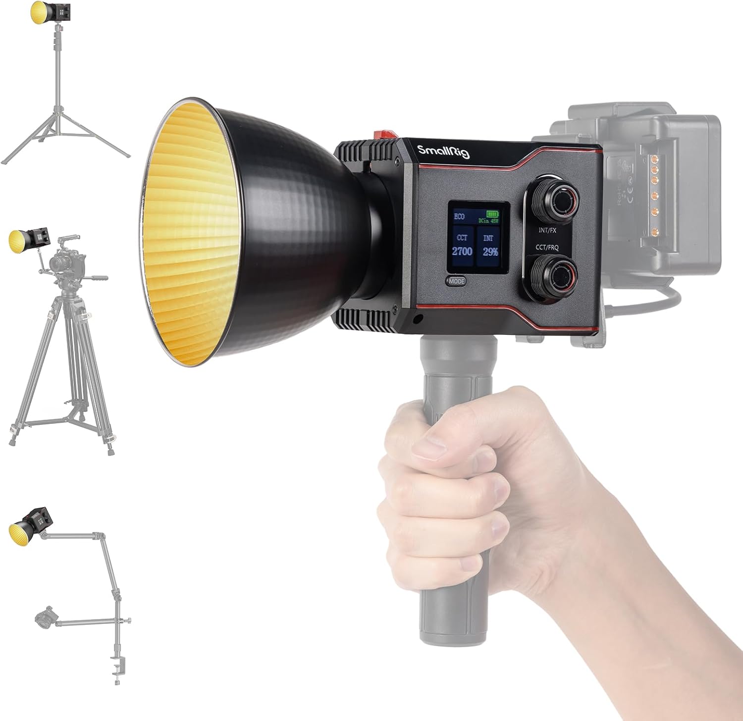 SmallRig RC 60B COB Video Light, 49Wh Battery 45min Runtime, 63W 11200lux CRI 97+ Bicolor LED Video Light, Portable Palm-Sized Continuous Output Light, for Photography/Video/Studio, Lite Edition