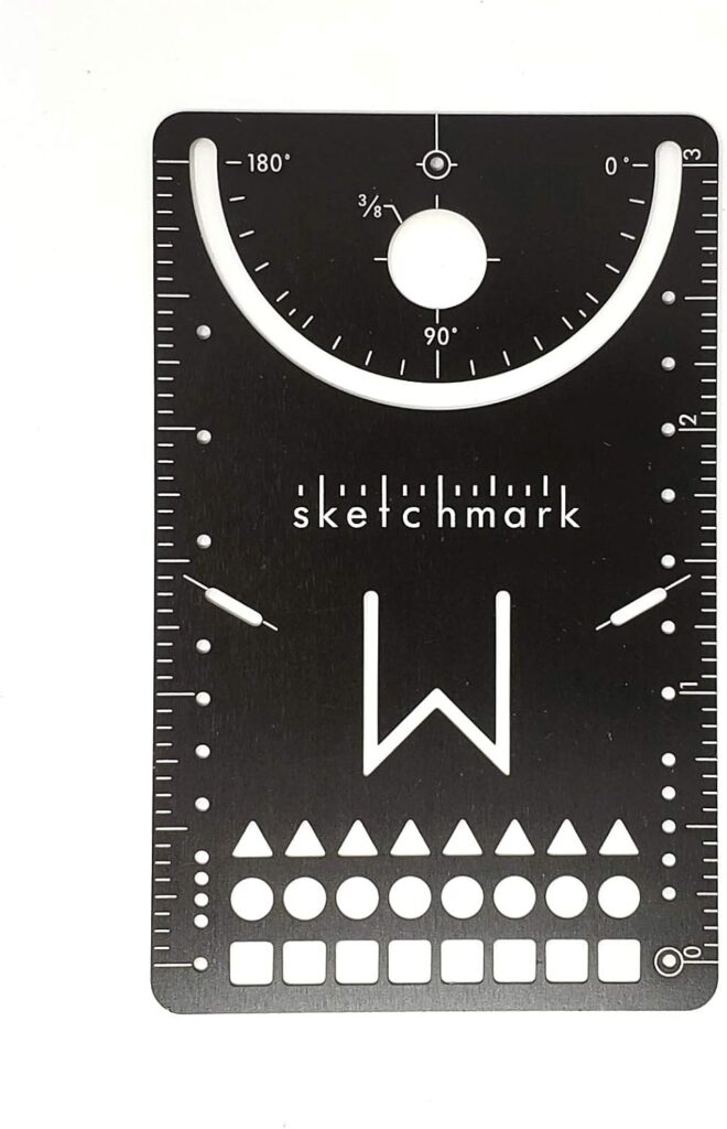 Original Stainless Steel Bookmark Stencil – Credit Card Tool with 11+ Features, Ruler, Compass, Protractor, Journaling, and More