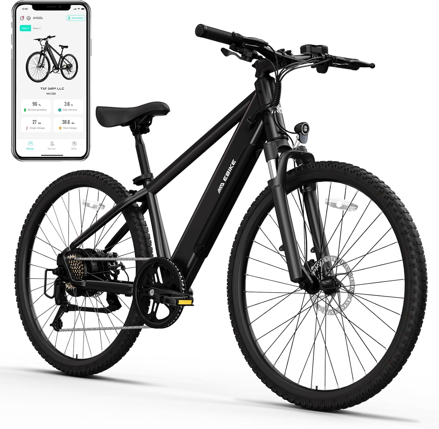 TST Electric Bike for Adults, with 750 W(Peak) Motor, Speed Can Reach 25 mph, 36V/300WH Battery, Max Travel 40 Miles, Equipped with 26 * 1.95″ Tyres, and 7-Speed Ebike