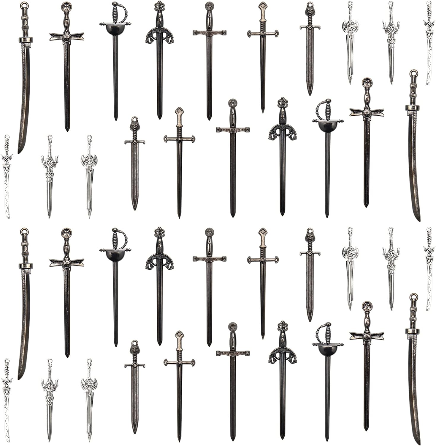 Sword Bookmark 40 Pcs Black Antique Swords Bookmark for Men Ideal Gift for Book Lovers DIY Craft Supplies