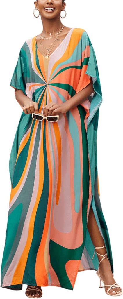 Women’s Plus Size Beach Lounge Kaftan Maxi Dress Swimsuit Coverup for Women