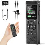 136GB Digital Voice Recorder with Playback,9000 Hours Audio Recording Device,Voice Activated Recorder with Noise Reduction,A-B Repeat,Mp3 Player and Password for Lectures Meeting/Classes/Interviews