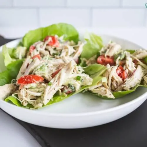 Avocado Hen Lettuce Wraps With Herbed Yogurt Sauce
