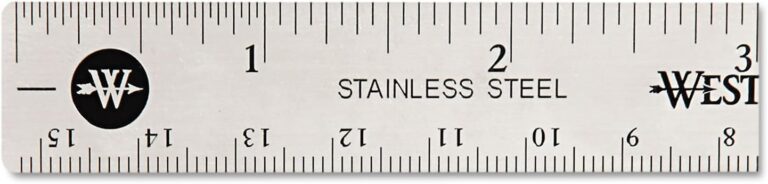 Westcott 10414 Stainless Steel Metal Ruler with Non-Slip Cork Base, 6 in