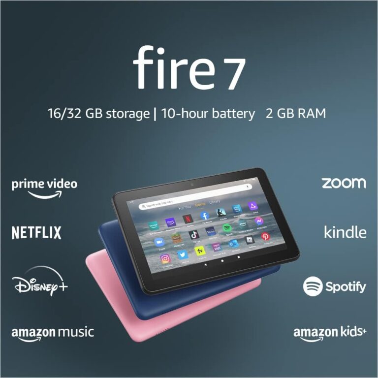 Like-New Amazon Fire 7 tablet (newest model) 7” display, read and watch, under  with 10-hour battery life, 16 GB, Black