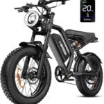 Electric Bike for Adults – 20 x 4 Inch Fat Tire, 750W/Peak 1500W Motor, 48V15AH Detachable Battery, 4 Riding Modes Electric Dirt Bike, 7 Speed Electric Motorcycle, 28MPH UL 2849 Certified