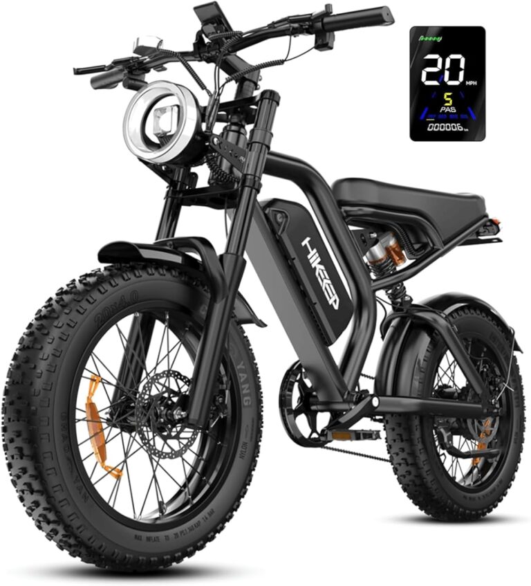 Electric Bike for Adults – 20 x 4 Inch Fat Tire, 750W/Peak 1500W Motor, 48V15AH Detachable Battery, 4 Riding Modes Electric Dirt Bike, 7 Speed Electric Motorcycle, 28MPH UL 2849 Certified