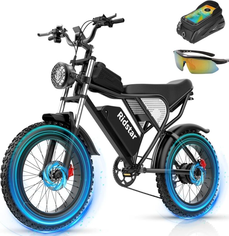 Electric Bike for Adults Q20, 2000/1500W, 37/30MPH,52V 40AH,48V/20AH E-Bike,30-180 Miles Electric Motorcycle, 20″ Fat Tire Dirt Bike, UL2849 All Terrain for Mountains, Snow, Sand, Road