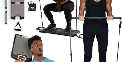 EVO Gym – Portable Home Gym Strength Training Equipment, at Home Gym | All in One Gym – Resistance Bands, Base Holds Gym Bar & Handles for Travel | Portable Gym & Home Exercise Equipment