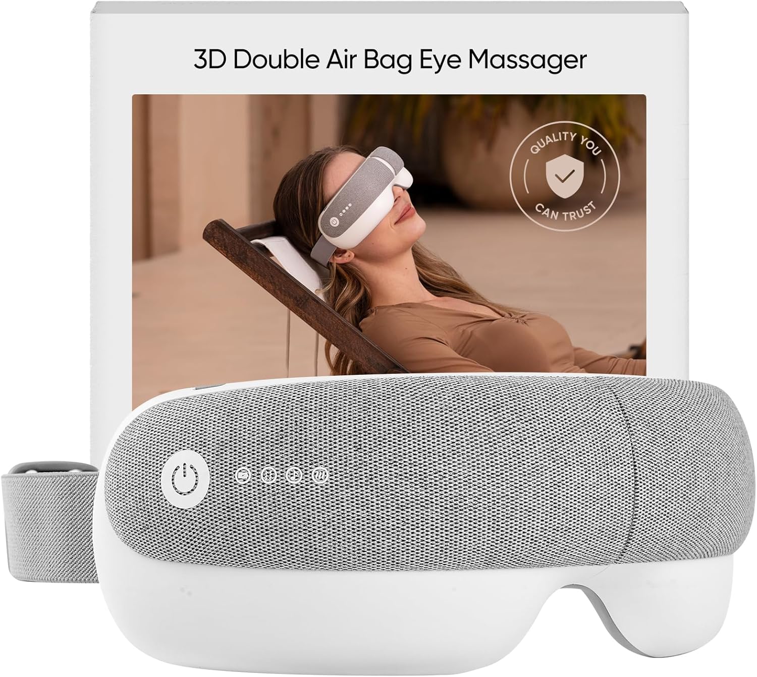 Freed Mind 3 Eye Massager & Bluetooth Heat Sleep mask,Parents Gift Sets |with Suede Storage Bag | Migraine Relief,Relaxation,Bedtime Stress Relief | White Noise,3D airbag kneading| Smart Head Massager