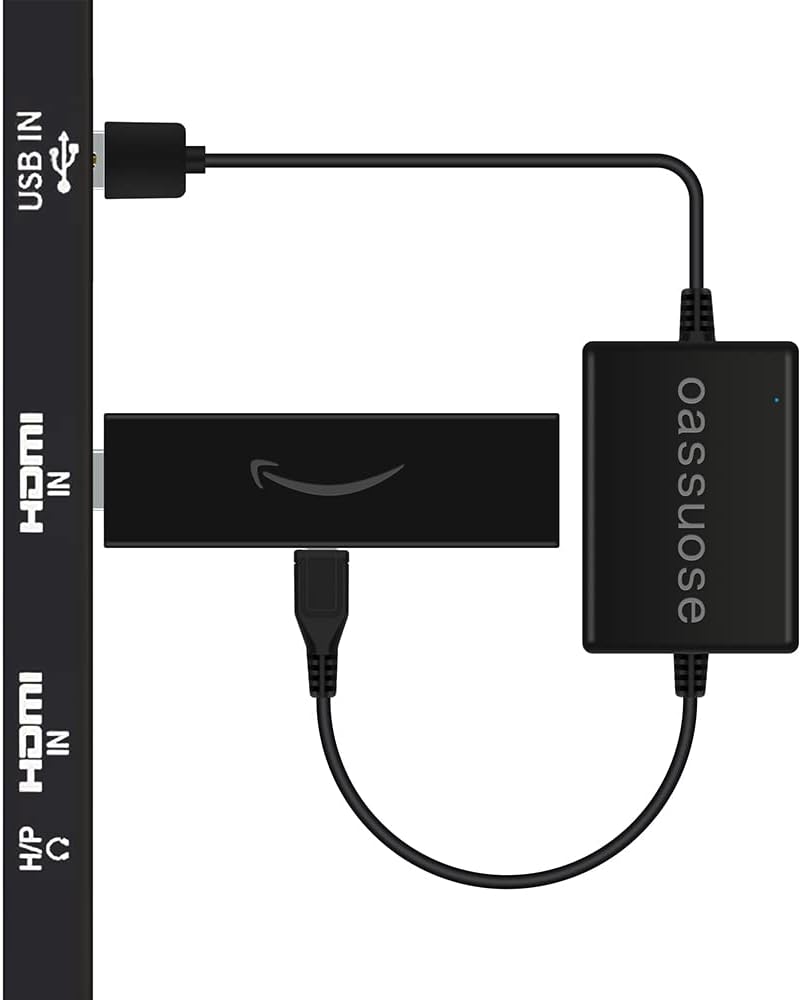 USB Power Cable Adapter for Fire TV Stick,Powers Streaming TV Sticks Directly from T V USB Port(Eliminates AC Adapter and Very Long Power Cable)