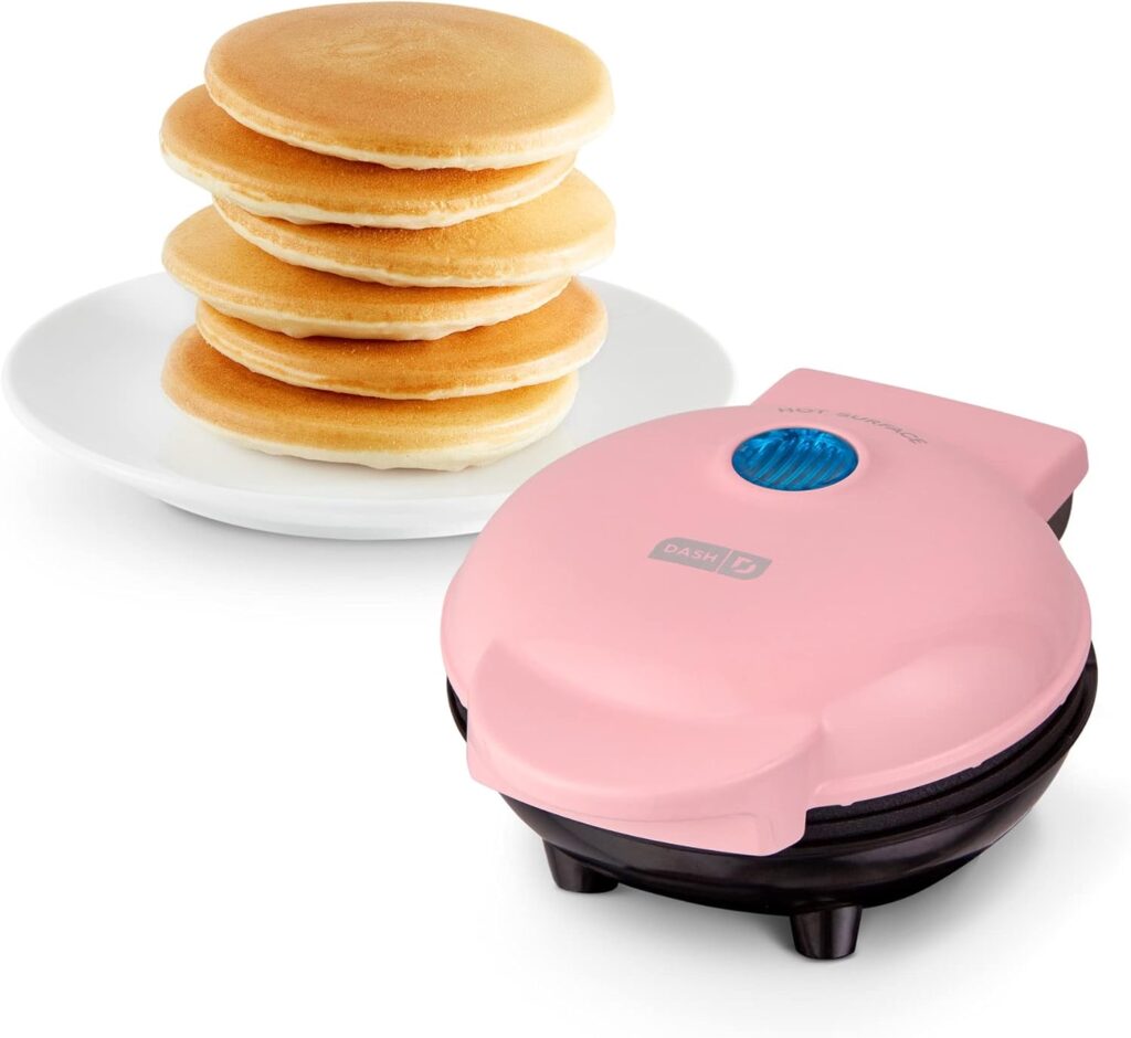 DASH Mini Maker Electric Round Griddle for Individual Pancakes, Cookies, Eggs & other on the go Breakfast, Lunch & Snacks with Indicator Light + Included Recipe Book – Pink DASH Mini Maker Electric Round Griddle for Individual Pancakes, Cookies, Eggs & other on the go Breakfast, Lunch & Snacks with Indicator Light + Included Recipe Book – Pink
