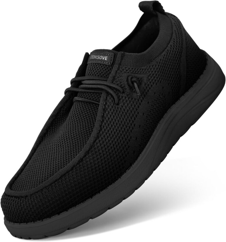 Wide Shoes for Men – Comfort Slip on Walking Loafers with Arch Support – Mens Wide Orthopedic Shoes for Plantar Fasciitis