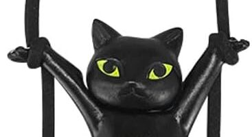 Cute Cat Car Hanging Ornament, Swing Rear View Mirror Charm, Auto Mirror Hanging Decoration, Car Interior Accessories Pendant for Women Men (Black) Cute Cat Car Hanging Ornament, Swing Rear View Mirror Charm, Auto Mirror Hanging Decoration, Car Interior Accessories Pendant for Women Men (Black)