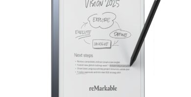 reMarkable Starter Bundle – reMarkable 2 is The Original Paper Tablet | Includes Black and White 10.3” Writing Tablet, Marker Plus Pen with Built-in Eraser