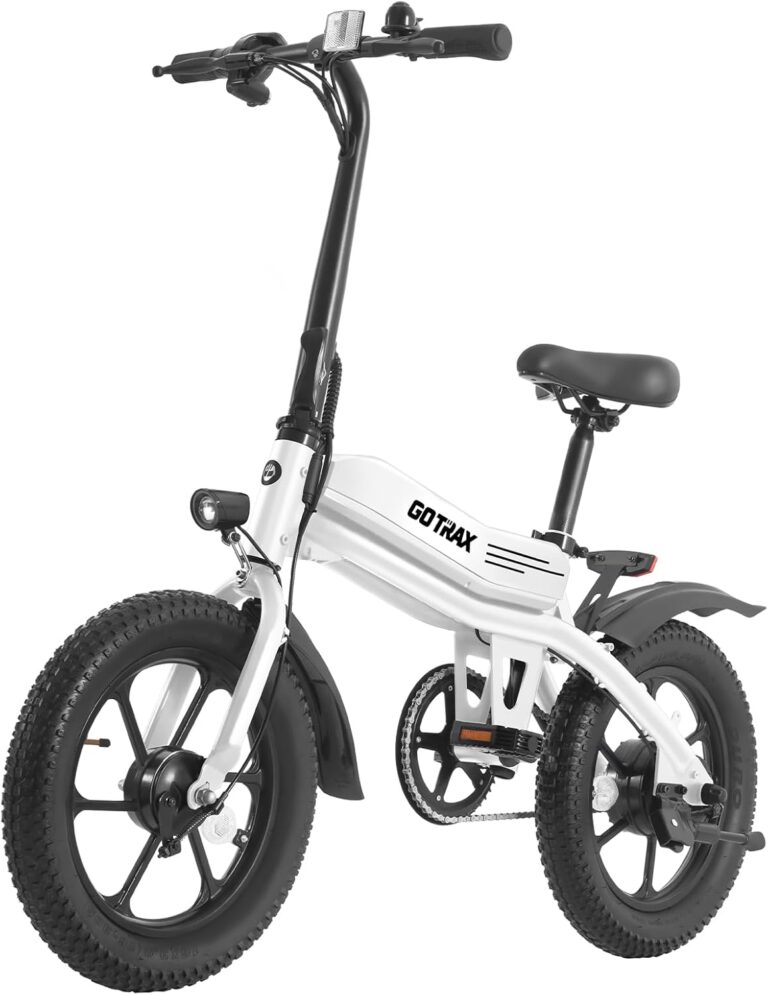 Gotrax S3 Electric Bike, 16×3.0 Fat Tire Electric Bicycle Adults, 750W Peak Motor, Max Range 25 Miles, Up to 20 Mph, Removable Battery, Adjustable Seat, Folding Electric Bike for Adults/Teens 13+