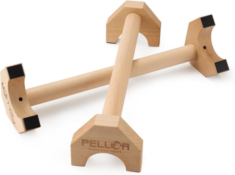 Pushup Stands – Wooden Push Up Bars Gym Gear Equipment with Anti-Slid Mat Workout Solid Exercise Women Men Portable Fitness