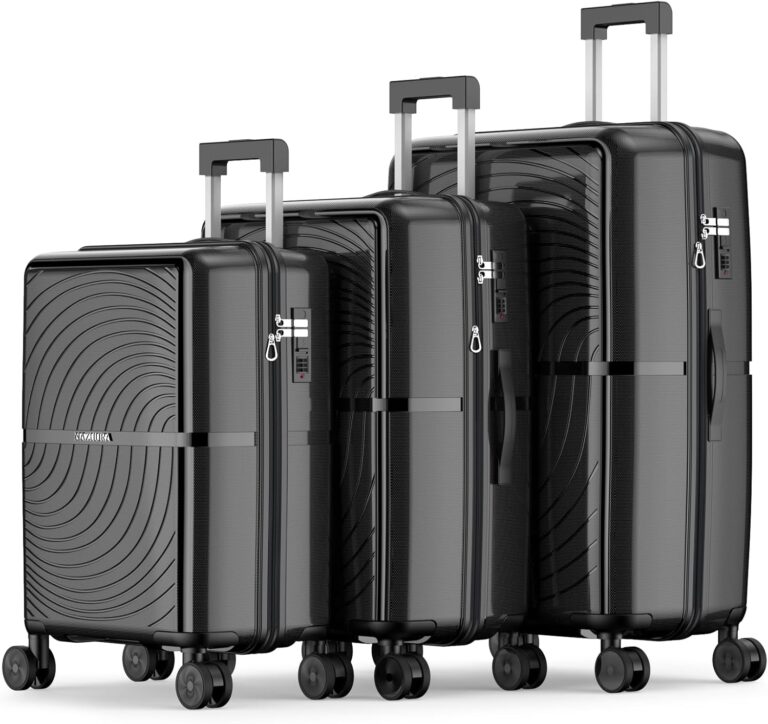 Nazhura Luggage Set, 3-Piece Hardside Suitcase Set, 20-inch Carry On, 24-inch, 28-inch Luggage
