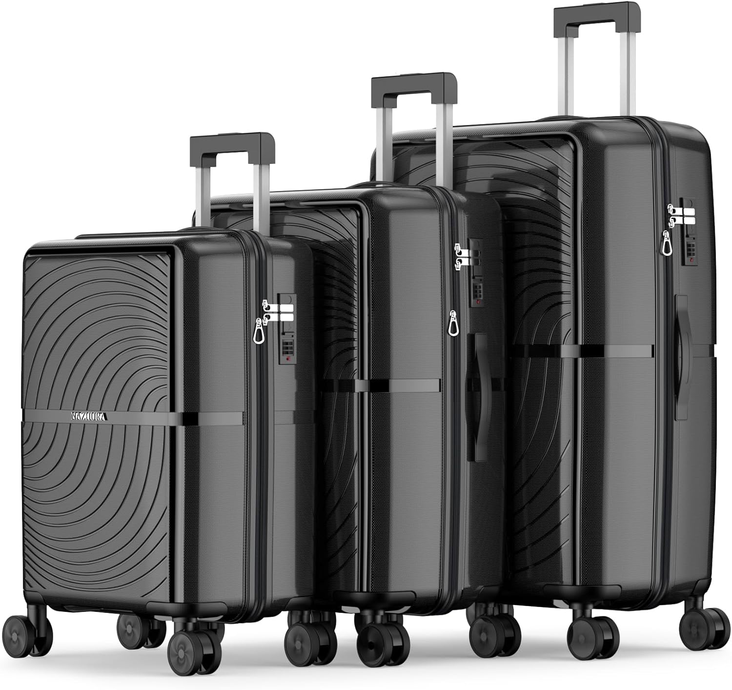 Nazhura Luggage Set, 3-Piece Hardside Suitcase Set, 20-inch Carry On, 24-inch, 28-inch Luggage