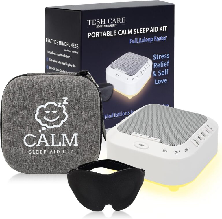 Portable Calm Sleep Device kit with 9 Mindfulness Meditations for Beginners, Sleep 3D Mask,Case,28 Nature Sounds, Meditation for Stress Relief,Self Care,Money,Positivity,Adult,Kids