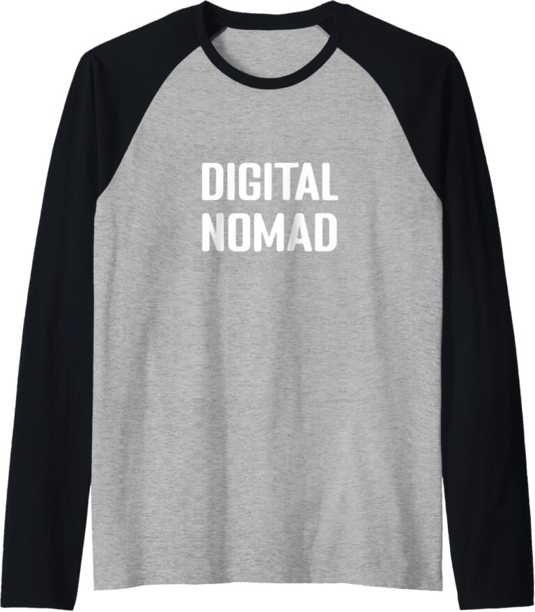 Digital Nomad World Travel Work Gear Raglan Baseball Tee