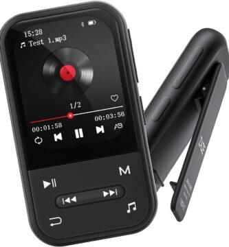 128GB MP3 Player – Clip MP3 Player with Bluetooth 5.3, Portable Music Player with FM Radio, Voice Recorder, Pedometer, Mini Design Ideal for Sport, Earphones Included (Clip Player)