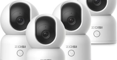 ZOSI 2K Indoor Pan/Tilt Security Camera, 4 Pack C518 360 Degree Baby Pet Monitor, 2.4G/5G Dual-Band WiFi Smart Home Cam with Phone App,2 Way Audio, Cloud & Memory Card Storage, Plug-in