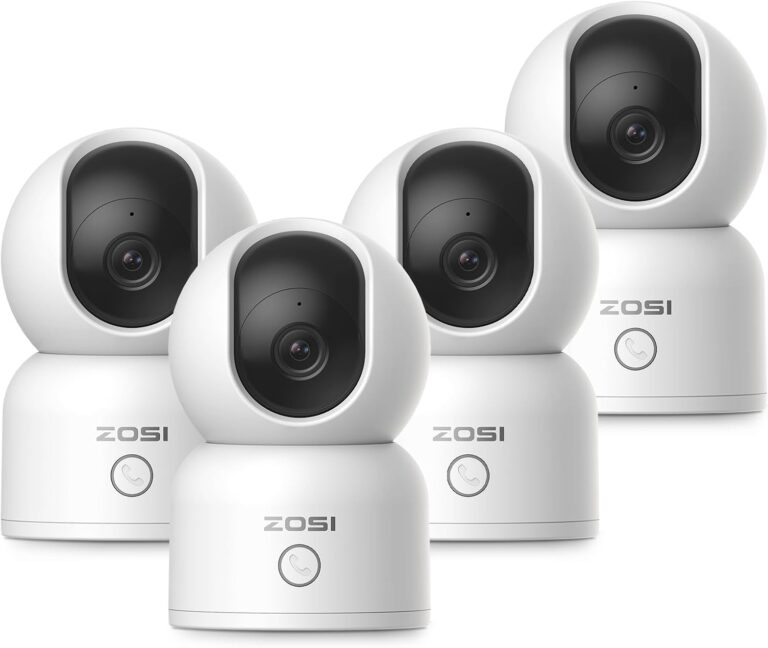 ZOSI 2K Indoor Pan/Tilt Security Camera, 4 Pack C518 360 Degree Baby Pet Monitor, 2.4G/5G Dual-Band WiFi Smart Home Cam with Phone App,2 Way Audio, Cloud & Memory Card Storage, Plug-in