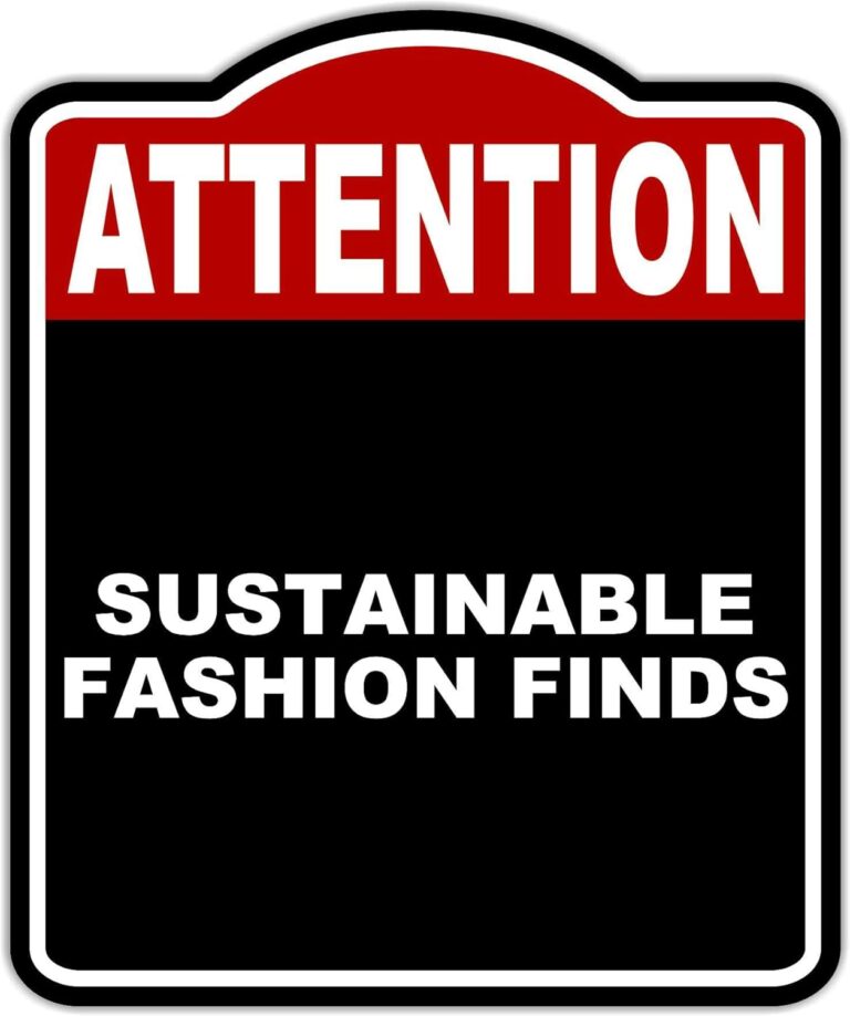 SUSTAINABLE FASHION FINDS Attention Red Black Aluminum Composite Sign 8.5 x 10 inches