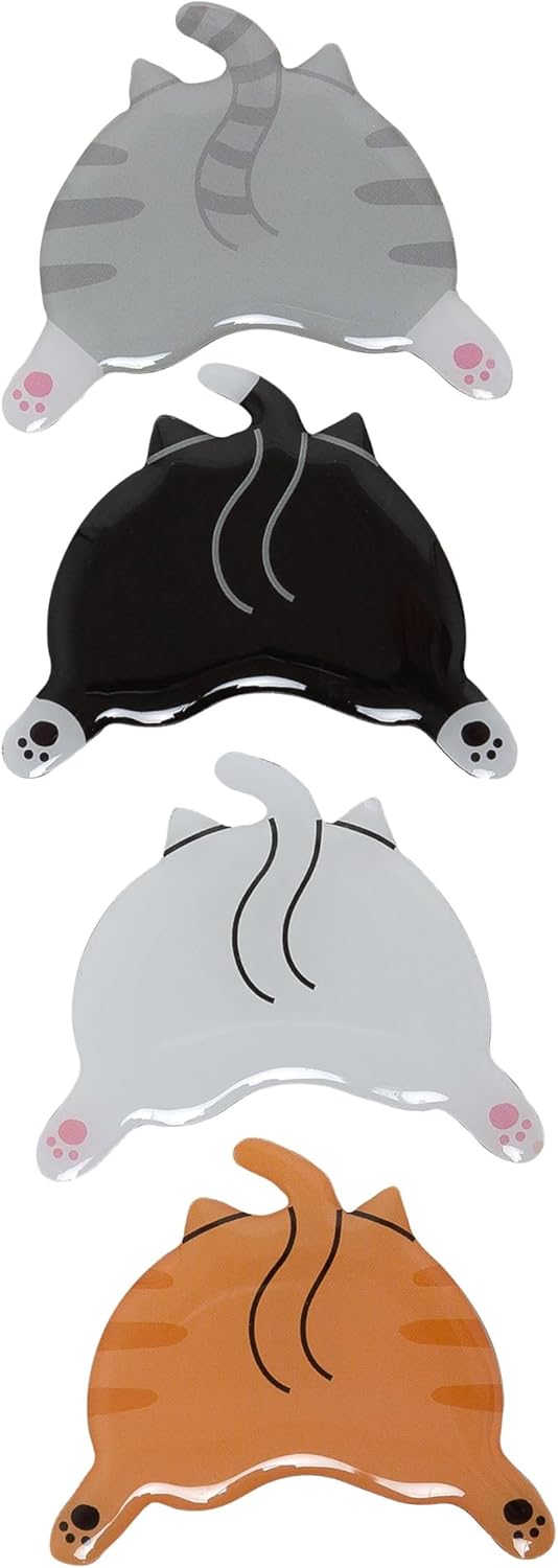 Pearhead Cat Bum Kitchen Magnets, Pet Themed Refrigerator Magnets, Funny Novelty Gift for Cat Lovers and Pet Parents, Ideal Decor for Home, School Locker and Office Whiteboard, Set of 4