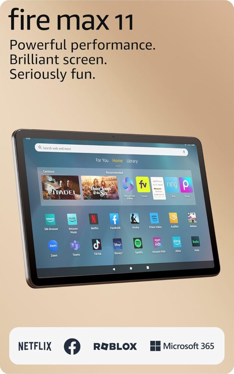 Like-New Amazon Fire Max 11 tablet (newest model) vivid 11” display, all-in-one for streaming, reading, and gaming, 14-hour battery life, optional stylus and keyboard, 64 GB, Gray