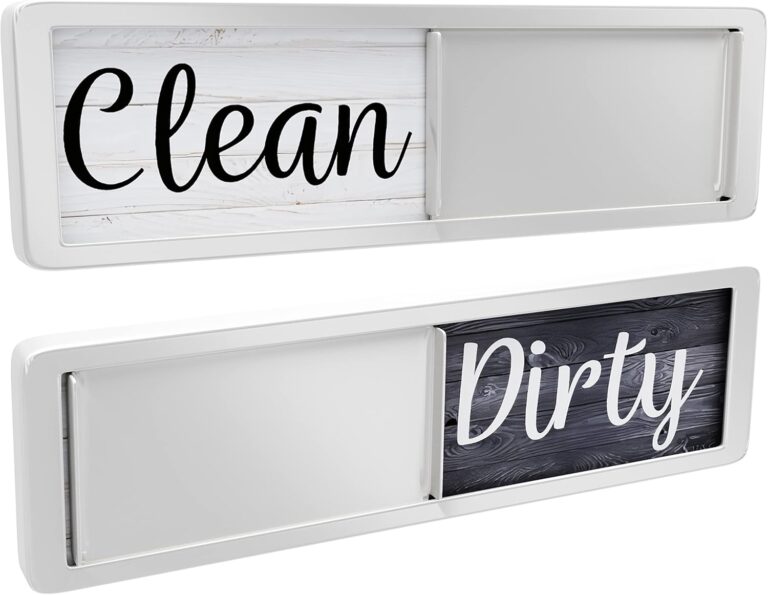 Dishwasher Magnet Clean Dirty Sign, Clean Dirty Magnet for Dishwasher, Rustic Farmhouse Kitchen Decor, Magnetic Dish Washer Sign Indicator, Sliding Rustic Dish Washer Signs, Black & White Wood