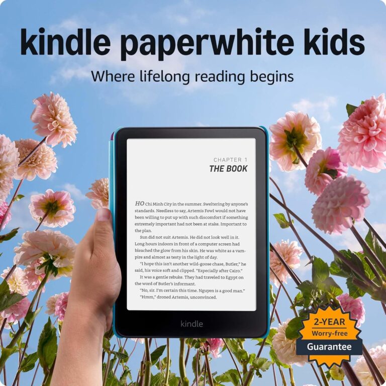 Amazon Kindle Paperwhite Kids 16GB (newest model) – larger 7″ glare-free display – Kids read an average of 1+ hour per day with Kindle – Cyber City