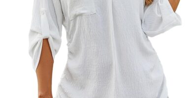 Blooming Jelly Womens Bathing Suit Cover Ups Bikini Swimsuit Coverup Drawstring Beach Dress Shirt