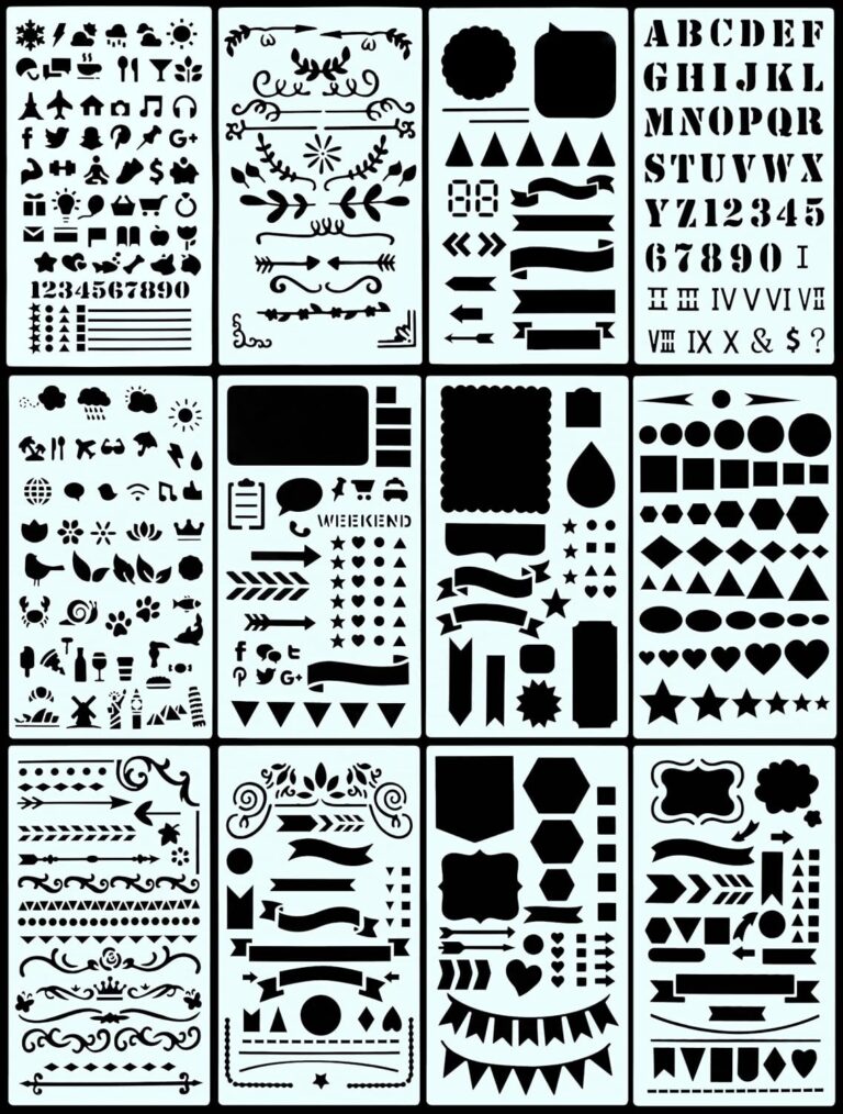 Dotted Journal Stencil Set (Over 300 designs that are great for bullet journaling, planners, and notebooks)