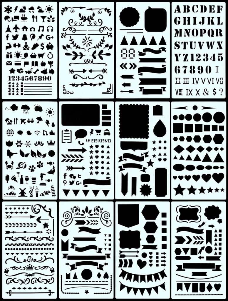 Dotted Journal Stencil Set (Over 300 designs that are great for bullet journaling, planners, and notebooks) Dotted Journal Stencil Set (Over 300 designs that are great for bullet journaling, planners, and notebooks)