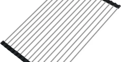 Seropy Roll Up Dish Drying Rack, Over The Sink Dish Drying Rack Kitchen Rolling Dish Drainer, Foldable Sink Rack Mat Stainless Steel Wire Dish Drying Rack for Kitchen Sink Counter Storage 17.5×11.8