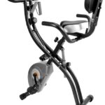 ATIVAFIT Exercise Bike Foldable Fitness Bike Magnetic Foldable Indoor Cycling Bike 3-In-1 Foldable Exercise Bike for Home Use with Resistance Bands Home Workout Exercise Equipment