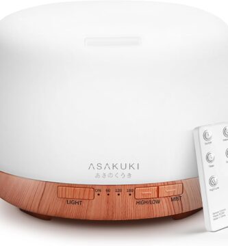 ASAKUKI Essential Oil Diffuser 500ml, Ultrasonic Aromatherapy Humidifier with Remote Control, 7 LED Colors, Timer & Auto-Off, Large Room Diffuser