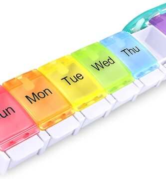 AUVON Weekly Pill Organizer Arthritis Friendly, BPA Free Travel 7 Day Pill Box Case with Spring Open Design and Large Compartment to Hold Vitamins, Cod Liver Oil, Supplements and Medication