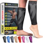 BLITZU Calf Compression Sleeve for Men & Women Footless Compression Socks Support Runners Leg Sleeve Shin Splints Pain Relief