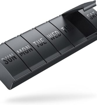 Barhon Pill Organizer Large, Weekly Medicine Pill Organizers, 7 Day Pills Box Case Travel for Big Vitamin Supplements Fish Oil, Black