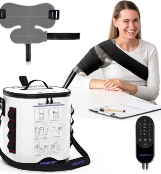 Cold Therapy Machine for Shoulder with Programmable Timer, Portable Ice Machine for Shoulder After Surgery, Lightweight Replacement Recovery System, Cryotherapy Pain Relief w/Compression Pad