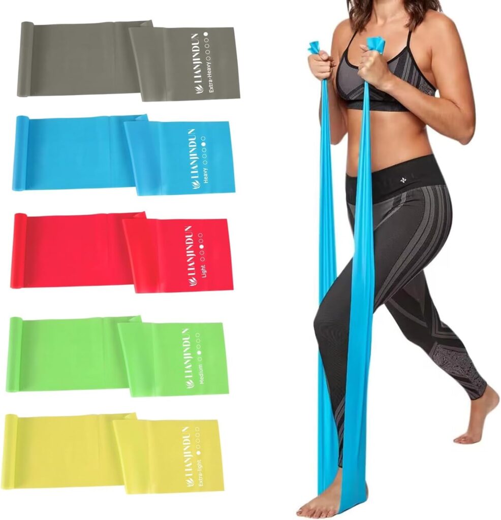 Lianjindun 5 Pcs Professional Resistance Bands. Latex-Free, Elastic Band, Work Out Bands, Stretch Bands for Working Out Women or Men, Exercise Bands Set for Physical Therapy, Yoga, Pilates
